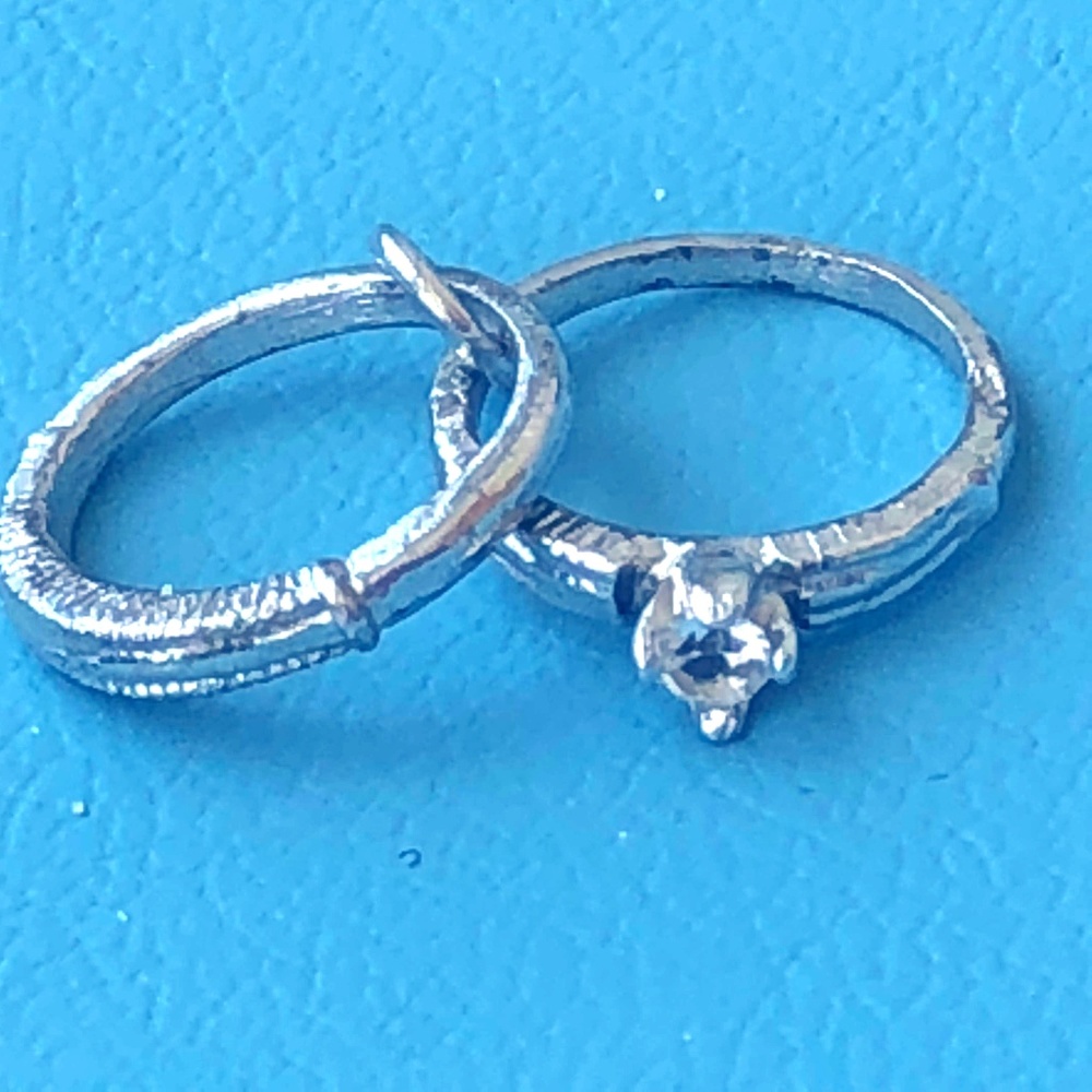 vintage silver plated wedding ring charm